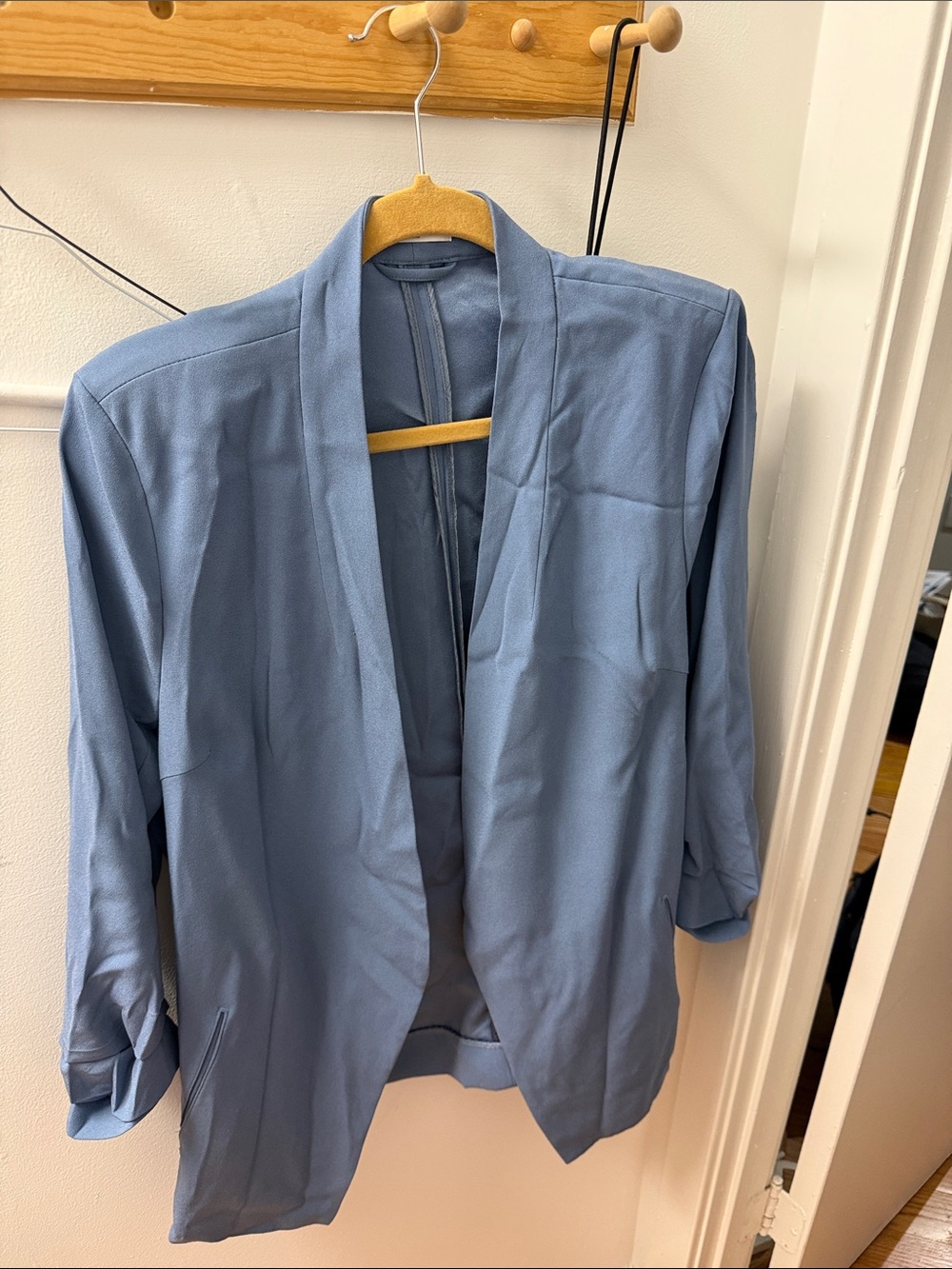 Babaton Light Blue Open-Front Blazer